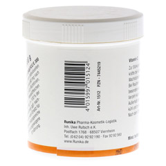 Ascorbinsäure Vitamin C Pulver 300 Gramm - Rückseite