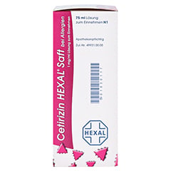 Cetirizin HEXAL bei Allergien 1mg/ml 75 Milliliter N1 - Oberseite