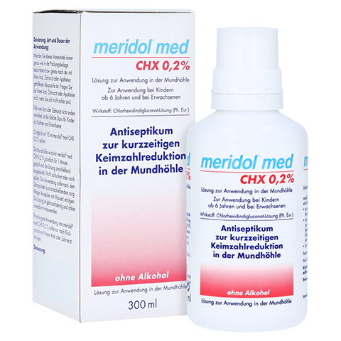 Meridol med CHX 0,2% Lösung zur Anwendung in der Mundhöhle 300 Milliliter