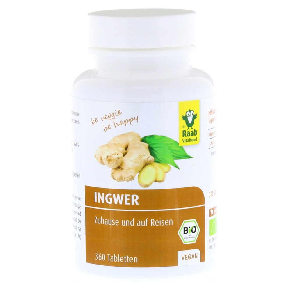 glutenfrei Raab Vitalfood Bio Ingwer-Tabletten vegan 360 Stück mit ätheris 