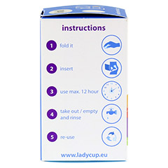 LADYCUP S Menstruationstasse klein 1 Stck - Linke Seite