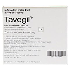 TAVEGIL Injektionslösung 2 mg/2 ml Ampullen 5x2 Milliliter N1 - Rückseite