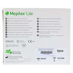 MEPILEX Lite Schaumverband 6x8,5 cm steril 5 Stück - Rückseite