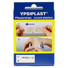 PFLASTERSTRIPS YPSIPLAST wasserfest 2,5x7,2 cm 50 Stück - Rückseite