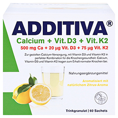 ADDITIVA Calcium+D3+K2 Granulat 60 Stck - Vorderseite