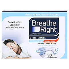 BESSER Atmen Breathe Right Nasenpfl.normal transp. 30 Stck - Vorderseite