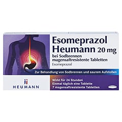 ESOMEPRAZOL Heumann 20 mg bei Sodbrennen msr.Tabl. 7 Stck - Vorderseite