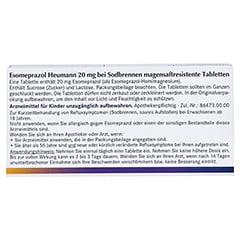 ESOMEPRAZOL Heumann 20 mg bei Sodbrennen msr.Tabl. 7 Stck - Rckseite