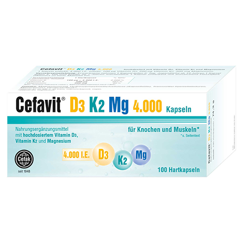 CEFAVIT D3 K2 Mg 4.000 I.E. Hartkapseln 100 Stück