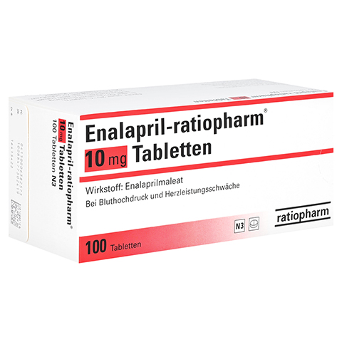 Enalapril-ratiopharm 10mg 100 Stck N3