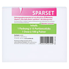 D-MANNOSE SPARSET 15xSticks+100 g Pulver 1 Packung - Rckseite