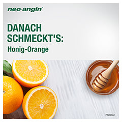 Neo-angin Benzydamin gegen akute Halsschmerzen Honig-Orangengeschmack 3mg 20 Stck N1 - Info 3
