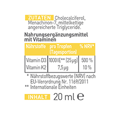 N1 Vitamin D3+K2 Tropfen 20 Milliliter - Info 5