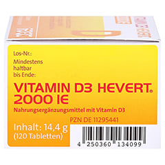 Vitamin D3 Hevert 2.000 I.E. Tabletten 120 Stück - Rechte Seite