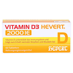 Vitamin D3 Hevert 2.000 I.E. Tabletten 60 Stück - Vorderseite