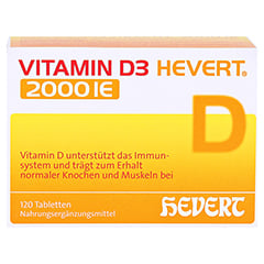 Vitamin D3 Hevert 2.000 I.E. Tabletten 120 Stück - Vorderseite