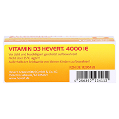 Vitamin D3 Hevert 4.000 I.E. Tabletten 60 Stück - Unterseite