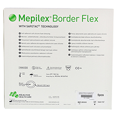 MEPILEX Border Flex Schaumverb.haft.13x16 cm oval 5 Stck - Rckseite