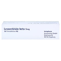 Levocetirizin beta 5mg 50 Stück N2 - Oberseite