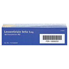 Levocetirizin beta 5mg 50 Stück N2 - Unterseite