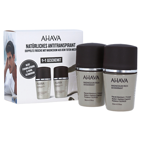AHAVA Mineral Roll-on Deodorant men Duo 2x50 Milliliter