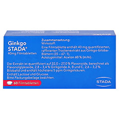 Ginkgo STADA 40mg 60 Stck N2 - Rckseite