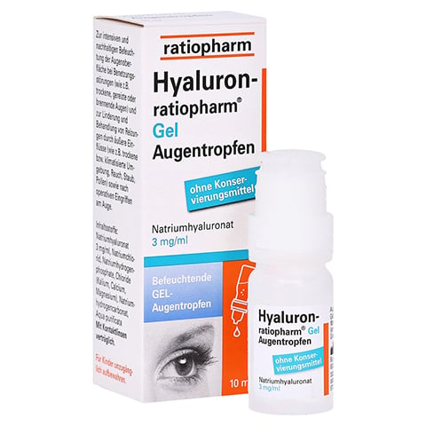 HYALURON-RATIOPHARM Gel Augentropfen 10 Milliliter