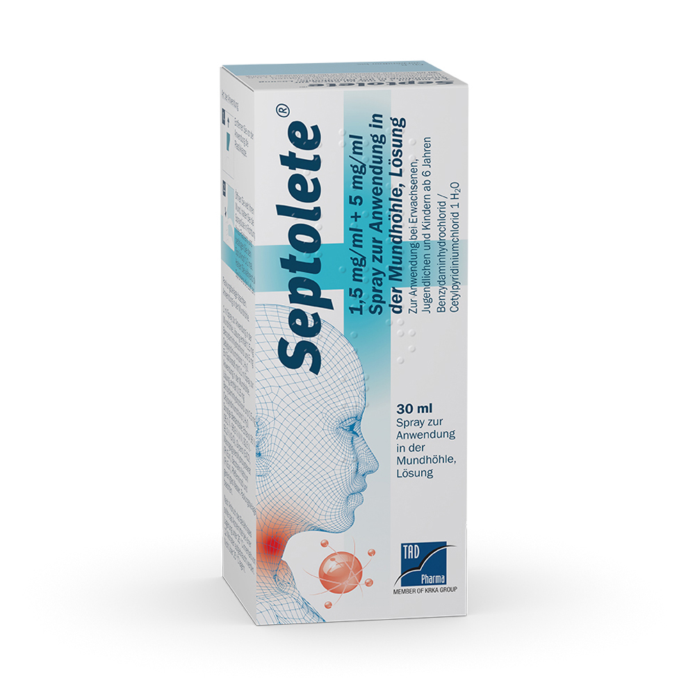 Septolete 1,5mg/ml + 5mg/ml zur Anwendung in der Mundhöhle Spray 30 Milliliter