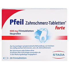 Pfeil Zahnschmerz-Tabletten forte 400mg 20 Stück - Vorderseite