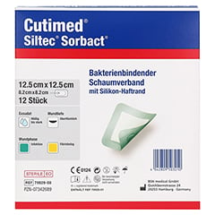 CUTIMED Siltec Sorbact PU-Verb.12,5x12,5 cm 12 Stück - Rückseite