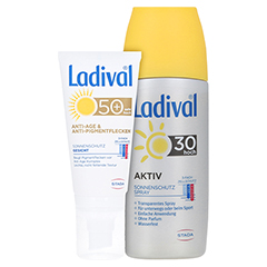 LADIVAL Sonnenschutz Gesicht Anti-Pigm.Cr.LSF 50+ + gratis Ladival Sonnenschutz Spray LSF 30 150 ml 50 Milliliter