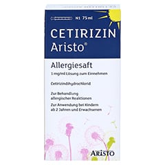 Cetirizin Aristo Allergiesaft 1mg/ml 75 Milliliter N1 - Vorderseite