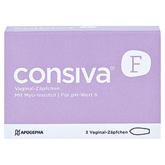 CONSIVA F Vaginal-Zäpfchen 3 Stück - Vorderseite