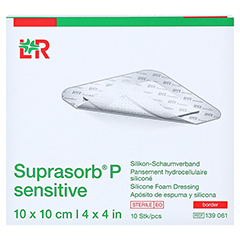 SUPRASORB P sensitive PU-Schaumv.border 10x10cm 10 Stck - Vorderseite