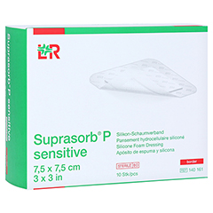 SUPRASORB P sensitive PU-Schaumv.border 7,5x7,5cm 10 Stück