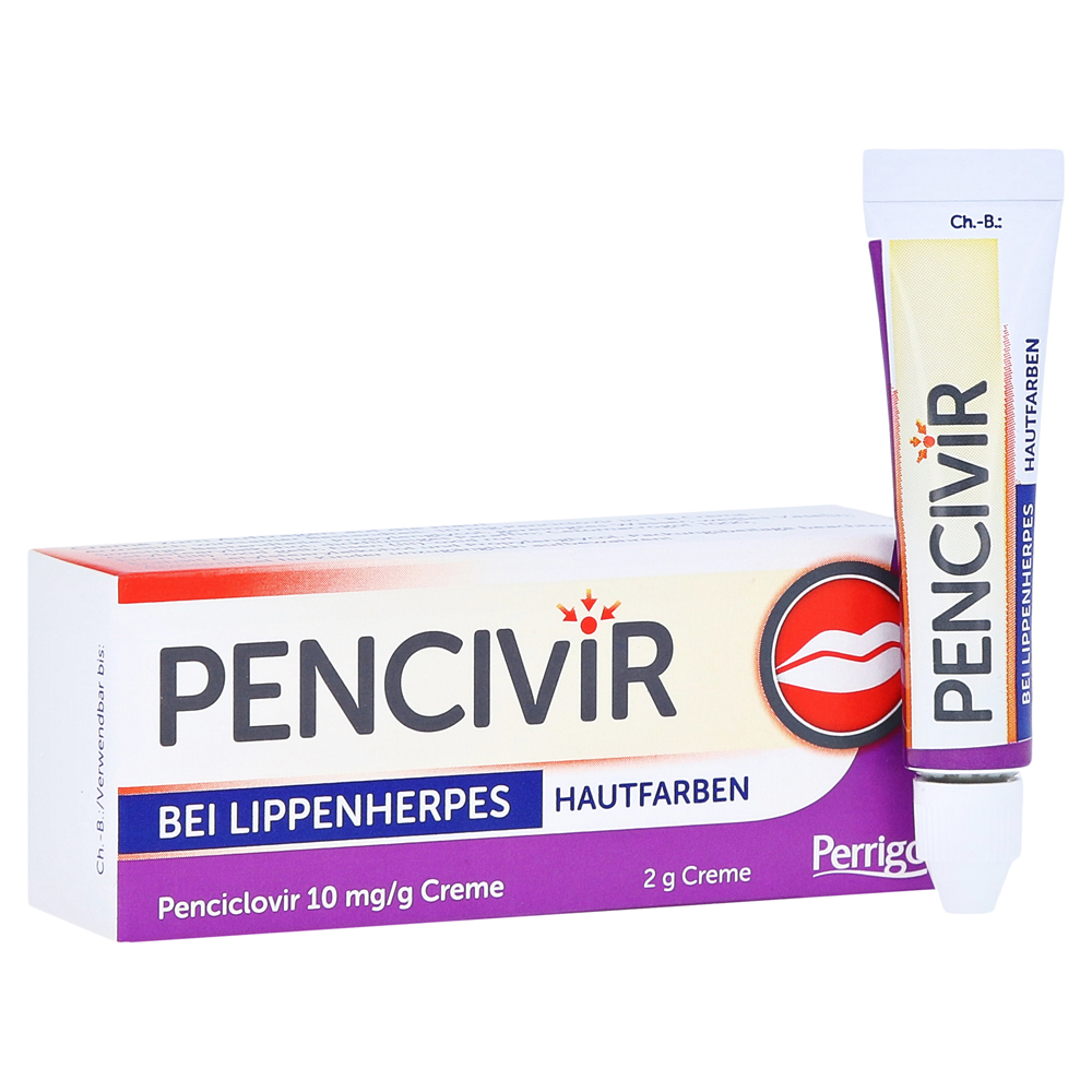 Pencivir bei Lippenherpes hautfarben Creme 2 Gramm