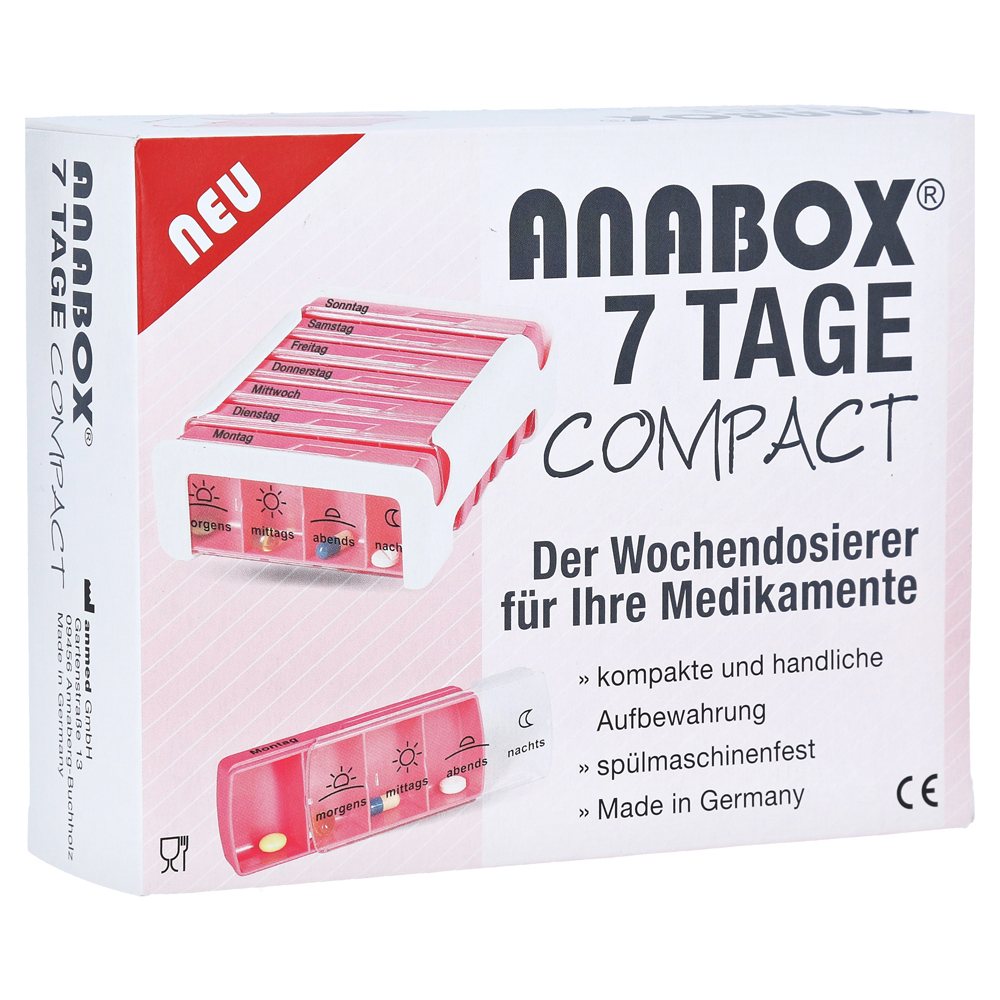ANABOX Compact 7 Tage Wochendosierer pink/weiß 1 Stück