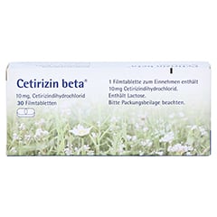 Cetirizin beta 30 Stück - Rückseite