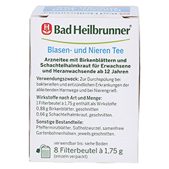 BAD HEILBRUNNER Blasen- und Nieren Tee Filterbeut. 8x1.75 Gramm - Rckseite