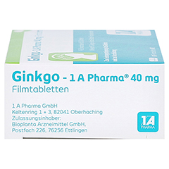 GINKGO-1A Pharma 40 mg Filmtabletten 60 Stck N2 - Linke Seite
