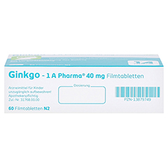 GINKGO-1A Pharma 40 mg Filmtabletten 60 Stck N2 - Unterseite