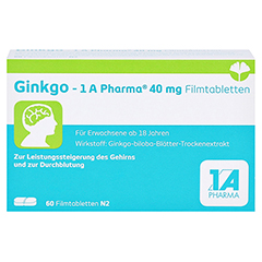 GINKGO-1A Pharma 40 mg Filmtabletten 60 Stck N2 - Vorderseite