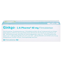 GINKGO-1A Pharma 40 mg Filmtabletten 60 Stck N2 - Oberseite