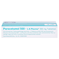 Paracetamol 500-1A Pharma 10 Stück N1 - Unterseite