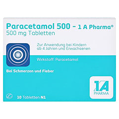 Paracetamol 500-1A Pharma 10 Stück N1 - Vorderseite