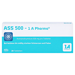 ASS 500-1A Pharma Tabletten 20 Stck - Vorderseite