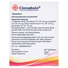 CINNABSIN Tabletten 60 Stück N1 - Rückseite