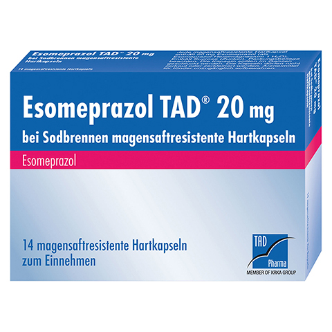 Esomeprazol TAD 20mg bei Sodbrennen 14 Stück
