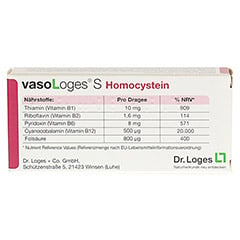 VASOLOGES S Homocystein Dragees 30 Stck - Rckseite