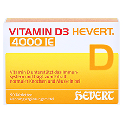 Vitamin D3 Hevert 4.000 I.E. Tabletten 90 Stück - Vorderseite